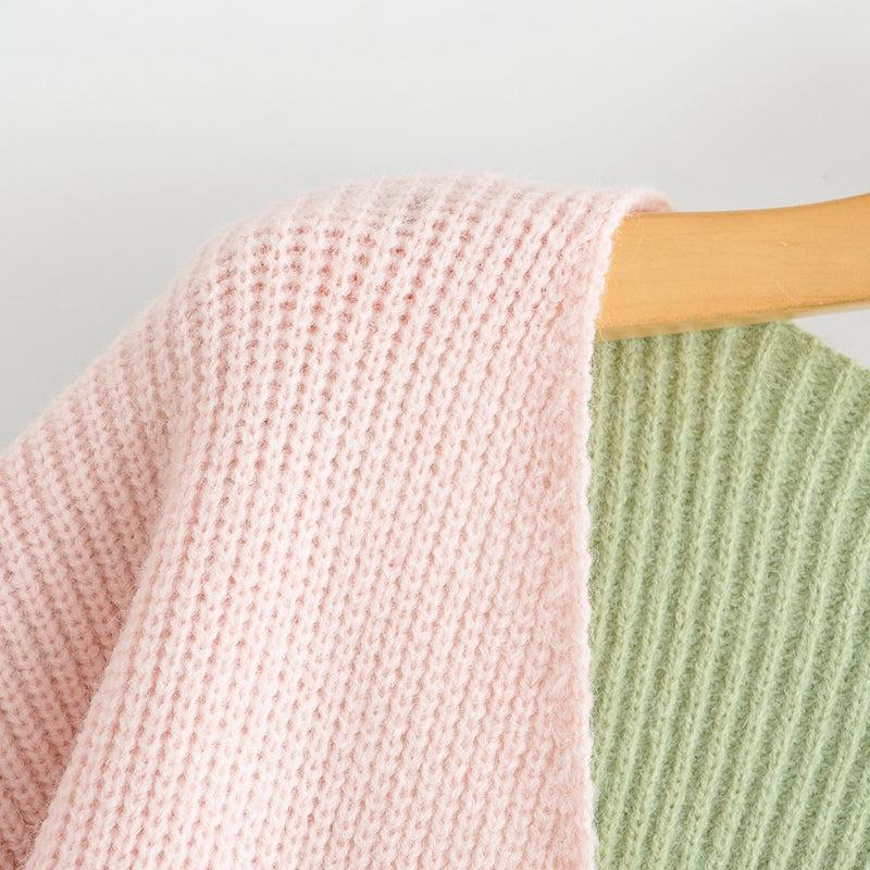 patchwork crop knitted sweater