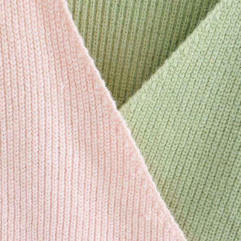 patchwork crop knitted sweater
