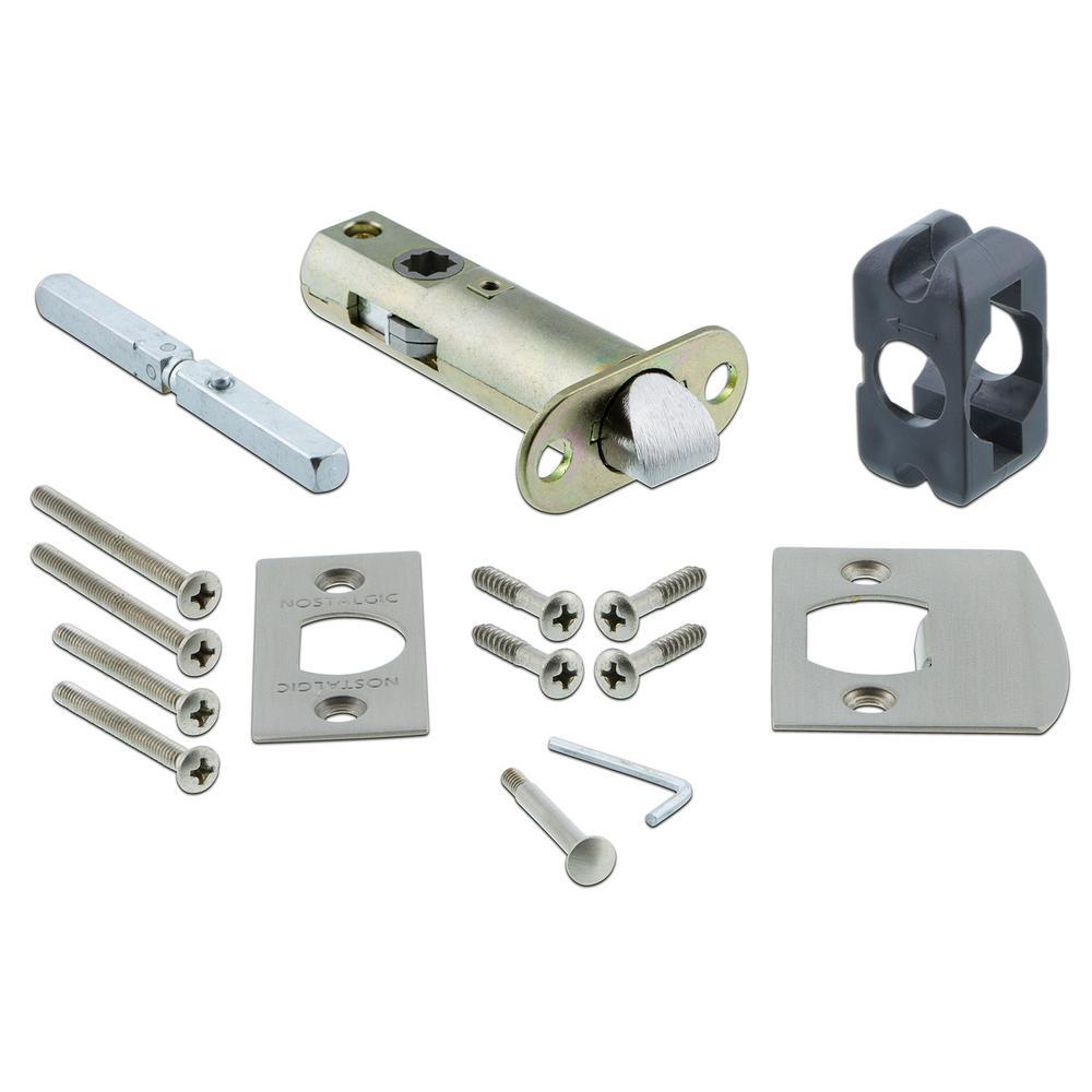 Studio Plate 2-3/8 in. Backset Satin Nickel Privacy Bed/Bath Craftsman Door Knob