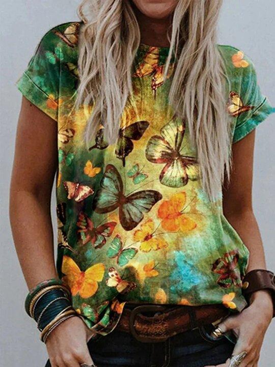 Butterfly Print T-shirt