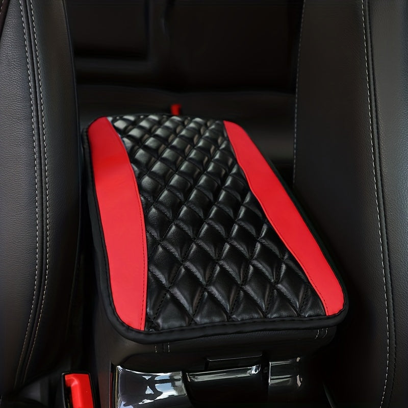 1pc SponAnd PU Leather Armrest Pad Cover Center Console Mat Car Accessories