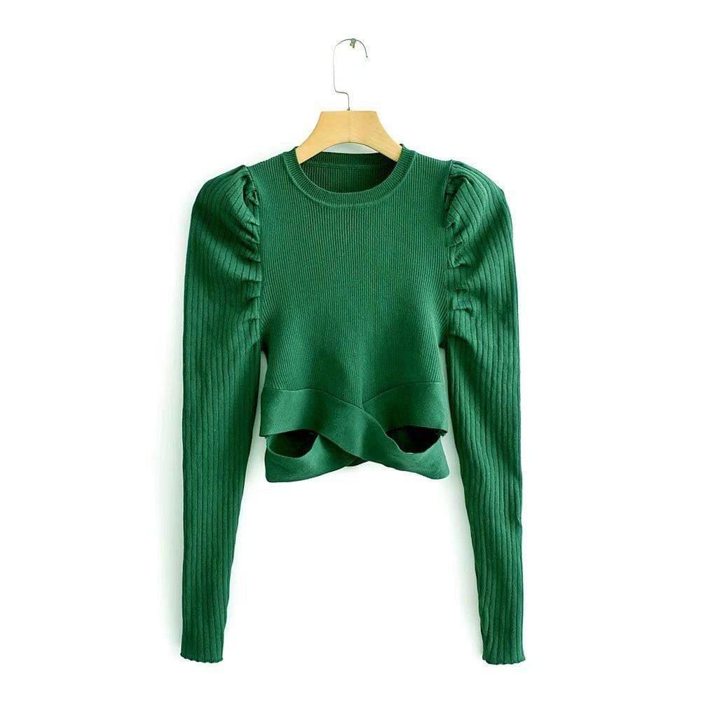 fashion puff sleeve sweater