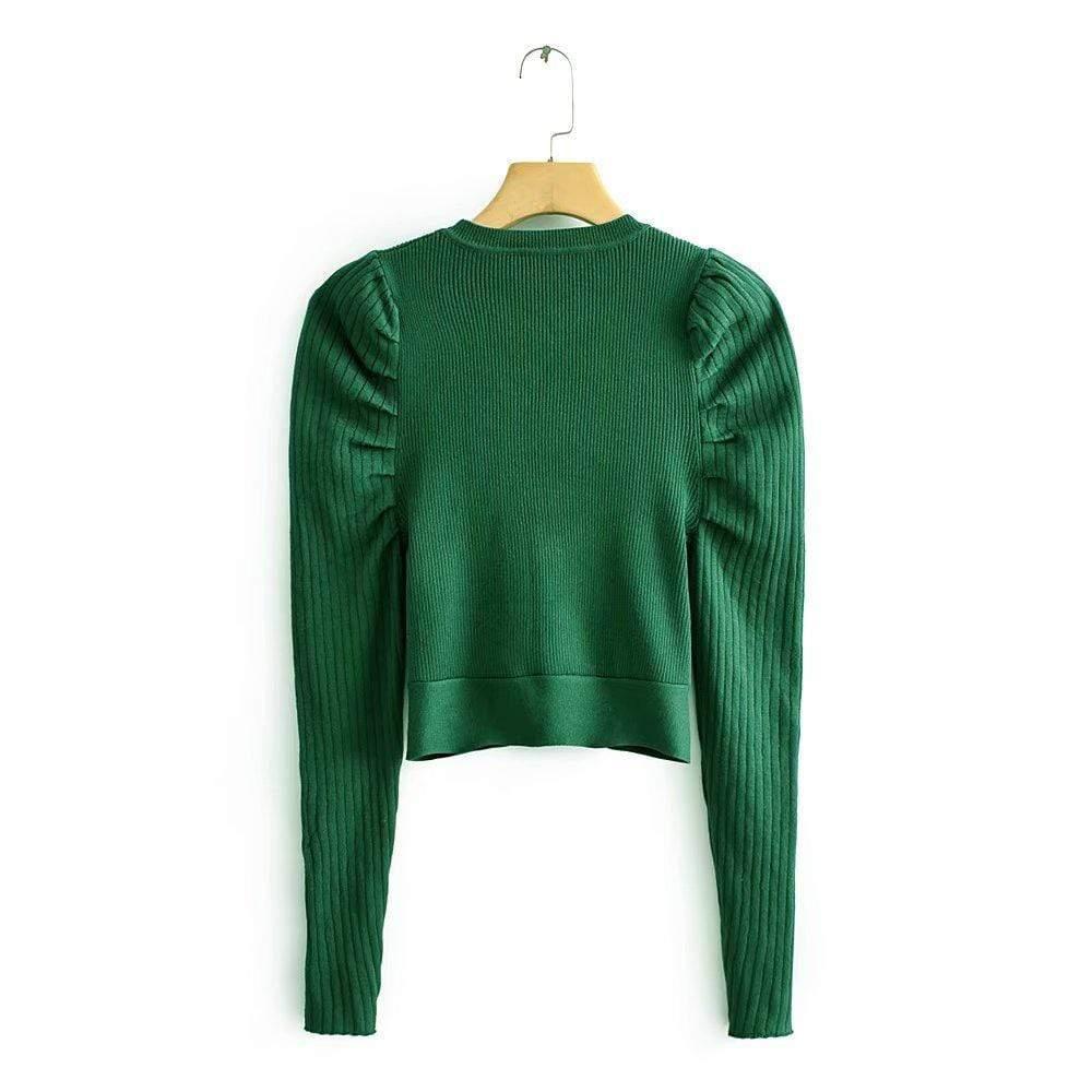 fashion puff sleeve sweater
