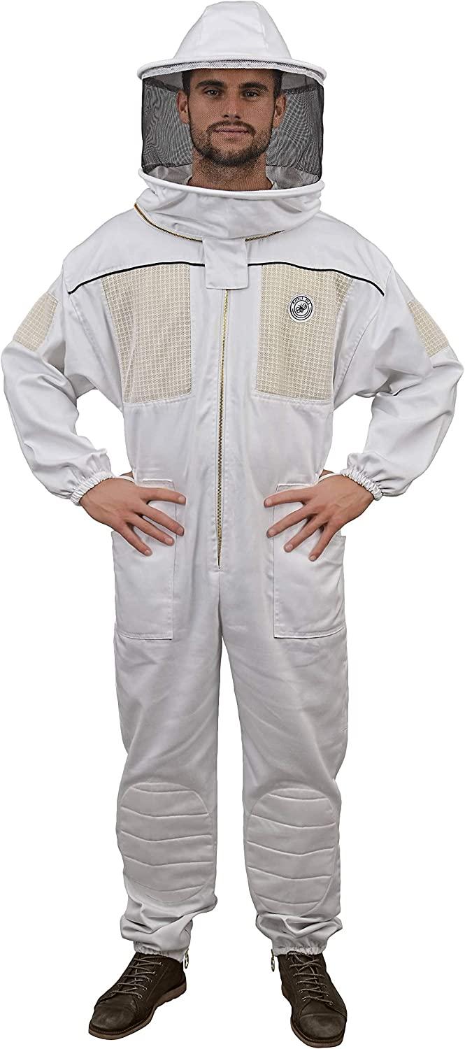 Humble Bee 430 Ventilated Beekeeping Suit with Round Veil, XXXL, Arctic White
