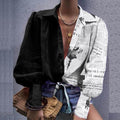 Modern Splicing Bishop Sleeve Blouse