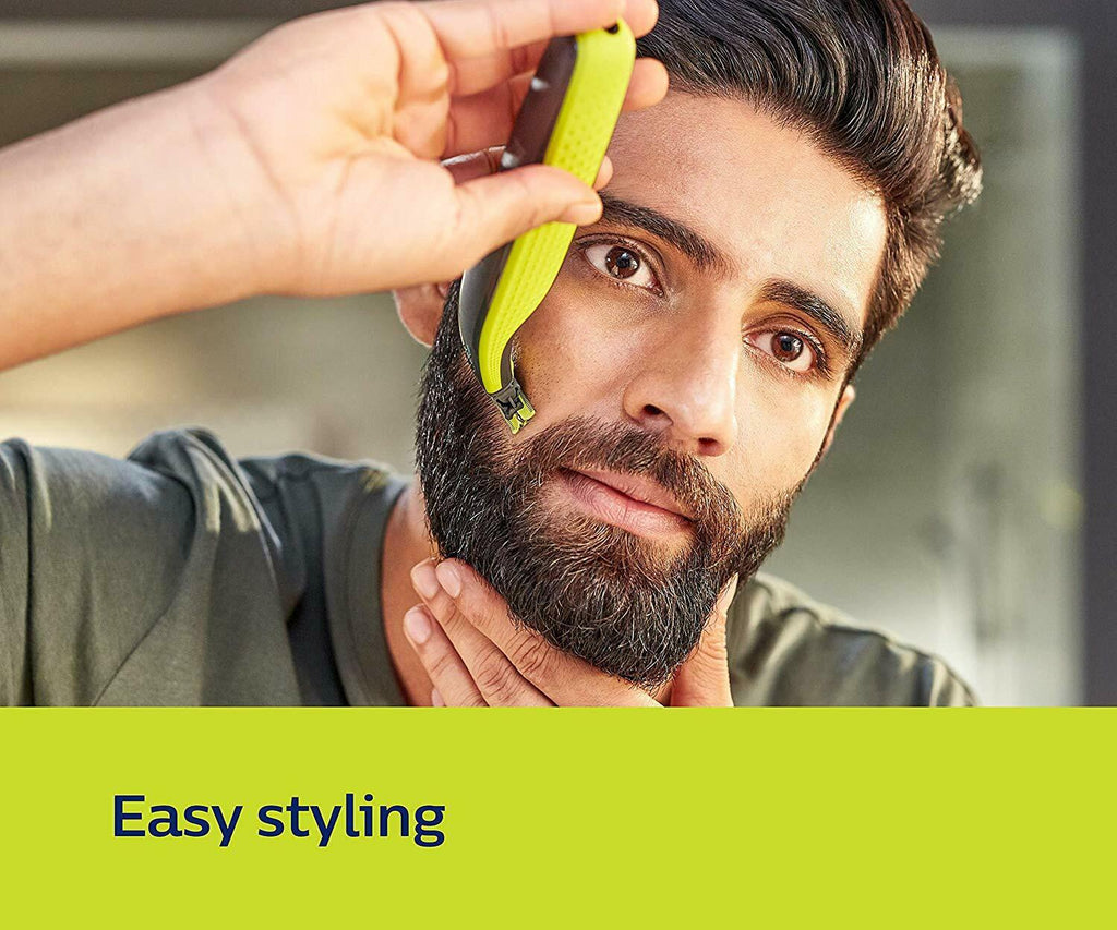 Philips QP2525/10 OneBlade Hybrid Trimmer and Shaver with 3 Trimming Combs