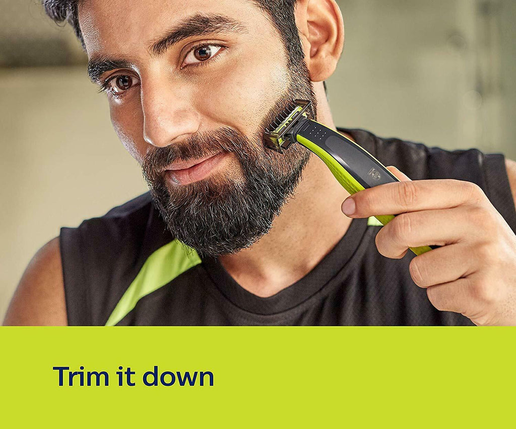 Philips QP2525/10 OneBlade Hybrid Trimmer and Shaver with 3 Trimming Combs