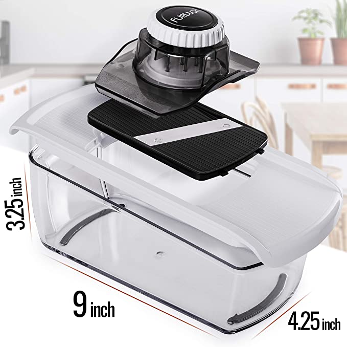 fullstar 6-in-1 mandoline slicer for kitchen, cheese grater, vegetable spiralizer and veggie slicer for cooking & meal prep (kitchen gadgets organizer & safety glove included)