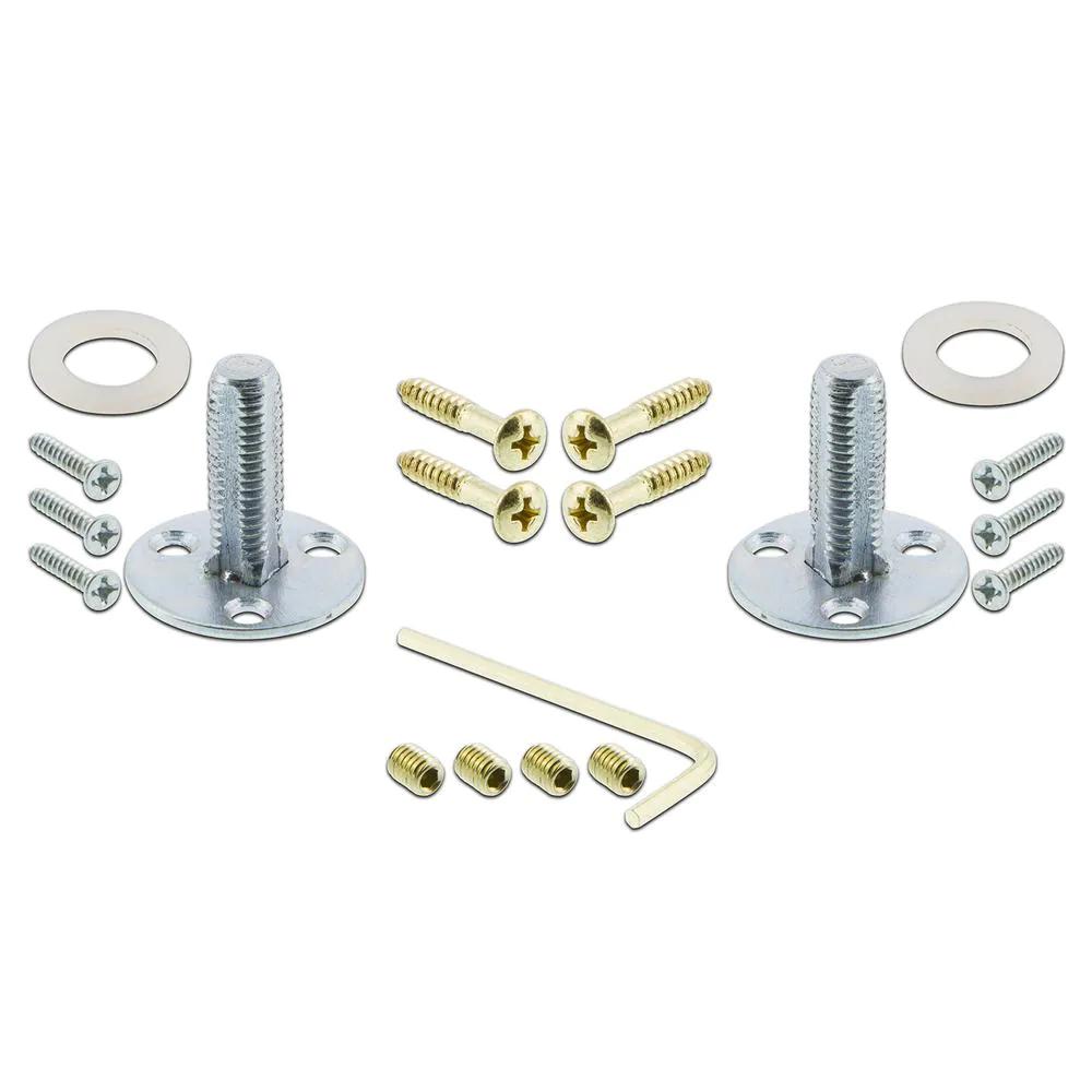 Meadows Plate Double Dummy Meadows Door Knob in Polished Brass