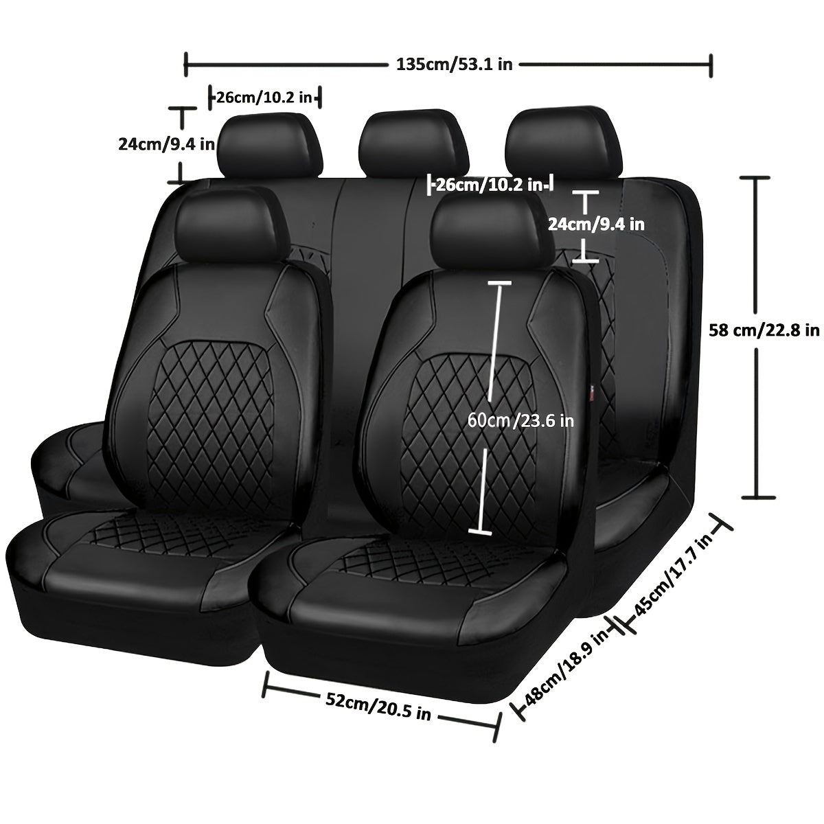 Upgrade Your Car Interior With 9Pcs/Set Quilted Leather Thread Pressing Seat Covers - Airbag Compatible &amp; Breathable!