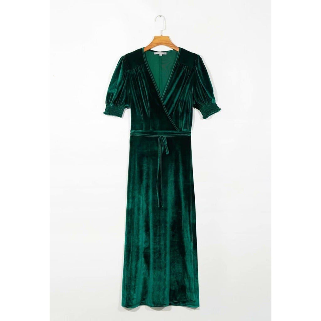 vintage elegant slim waist long dress