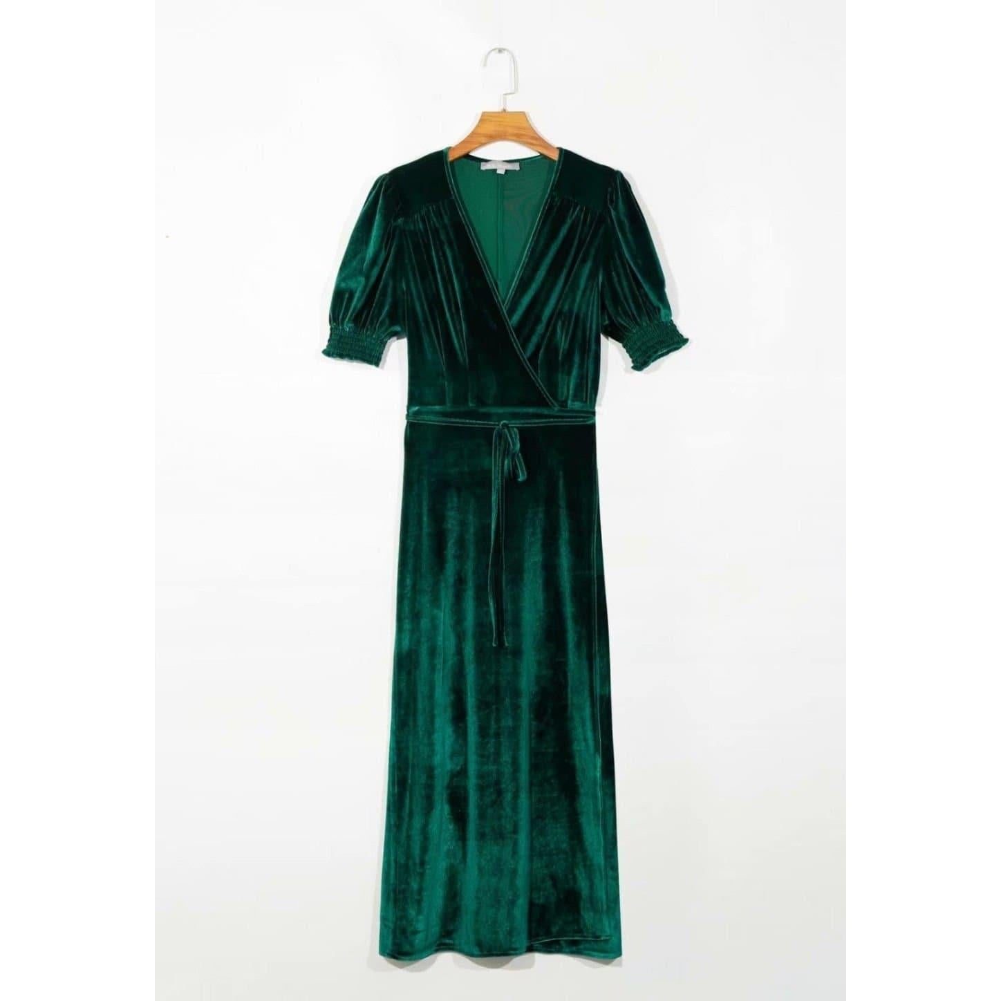 vintage elegant slim waist long dress