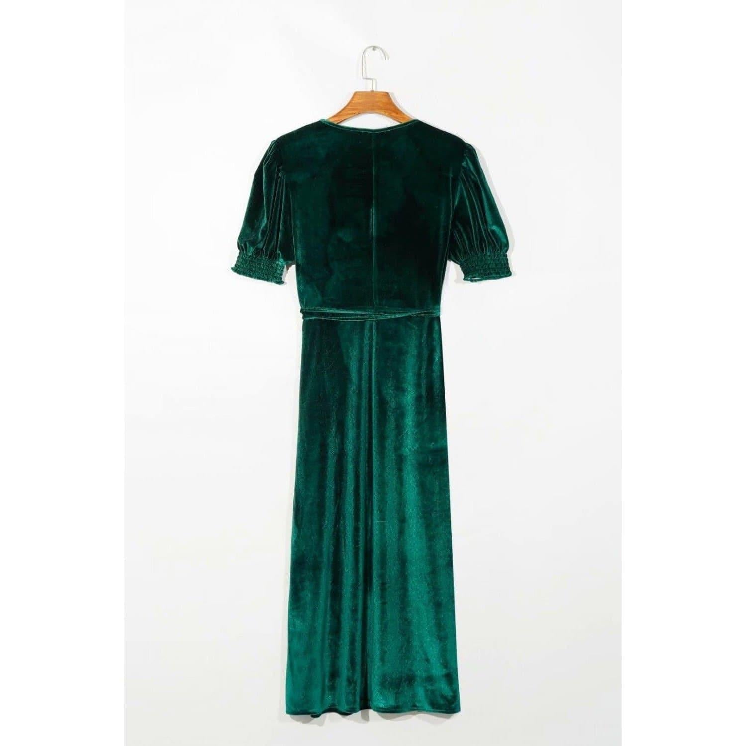 vintage elegant slim waist long dress