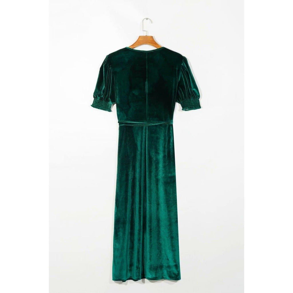 vintage elegant slim waist long dress