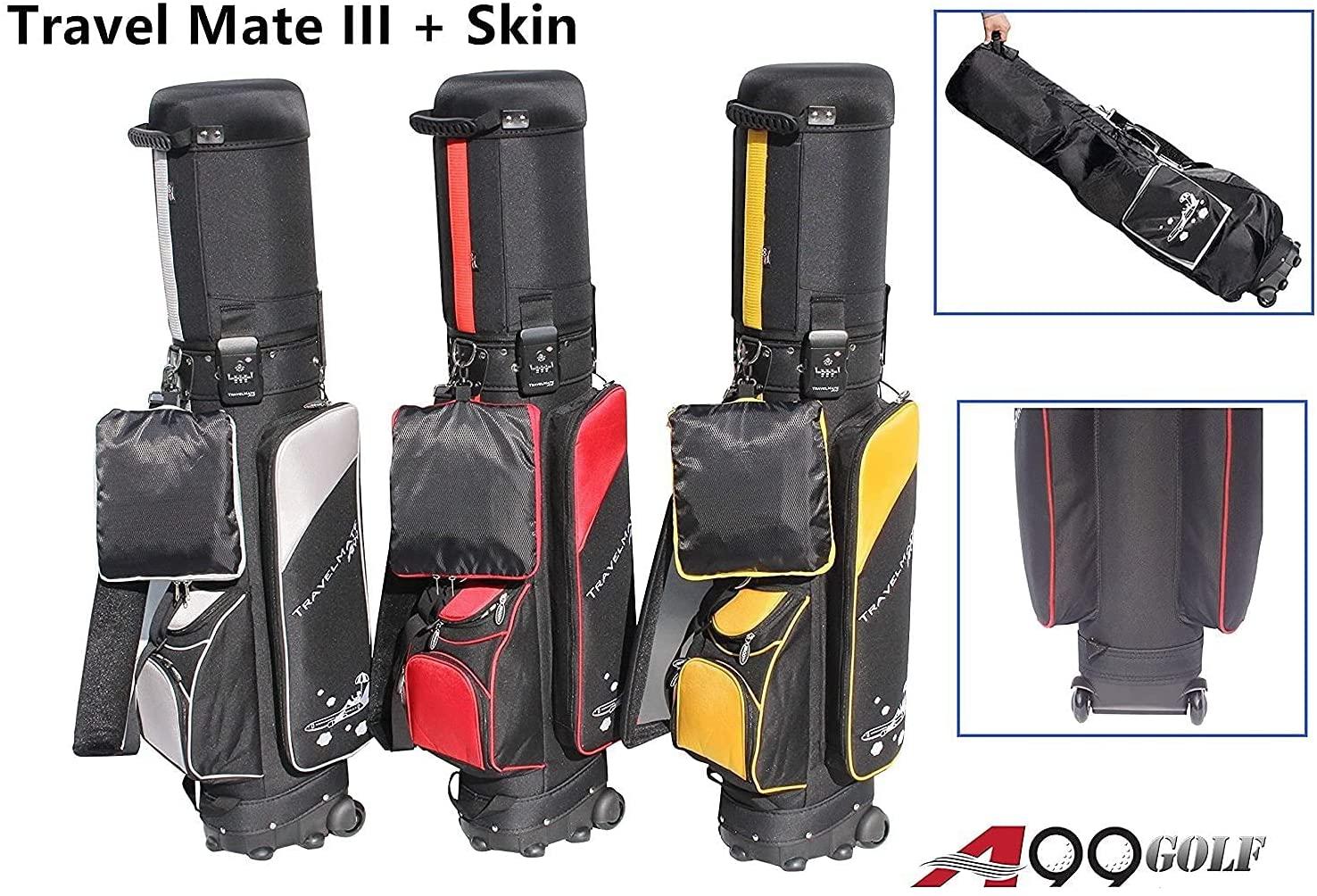 Deluxe Golf Travel Mate CarryOn Rolling Wheel Golf cart Bag case with TSA Lock and Protection Cover