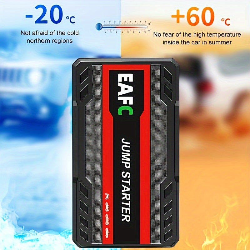 Portable Car Jump Starter Battery Power Bank Emergency Booster With LED Light 12V Auto Starting Device Support Starting 12V Gasoline Cars Up To 101.44oz