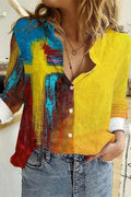 Colorful cross print shirt