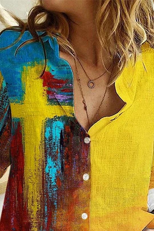 Colorful cross print shirt