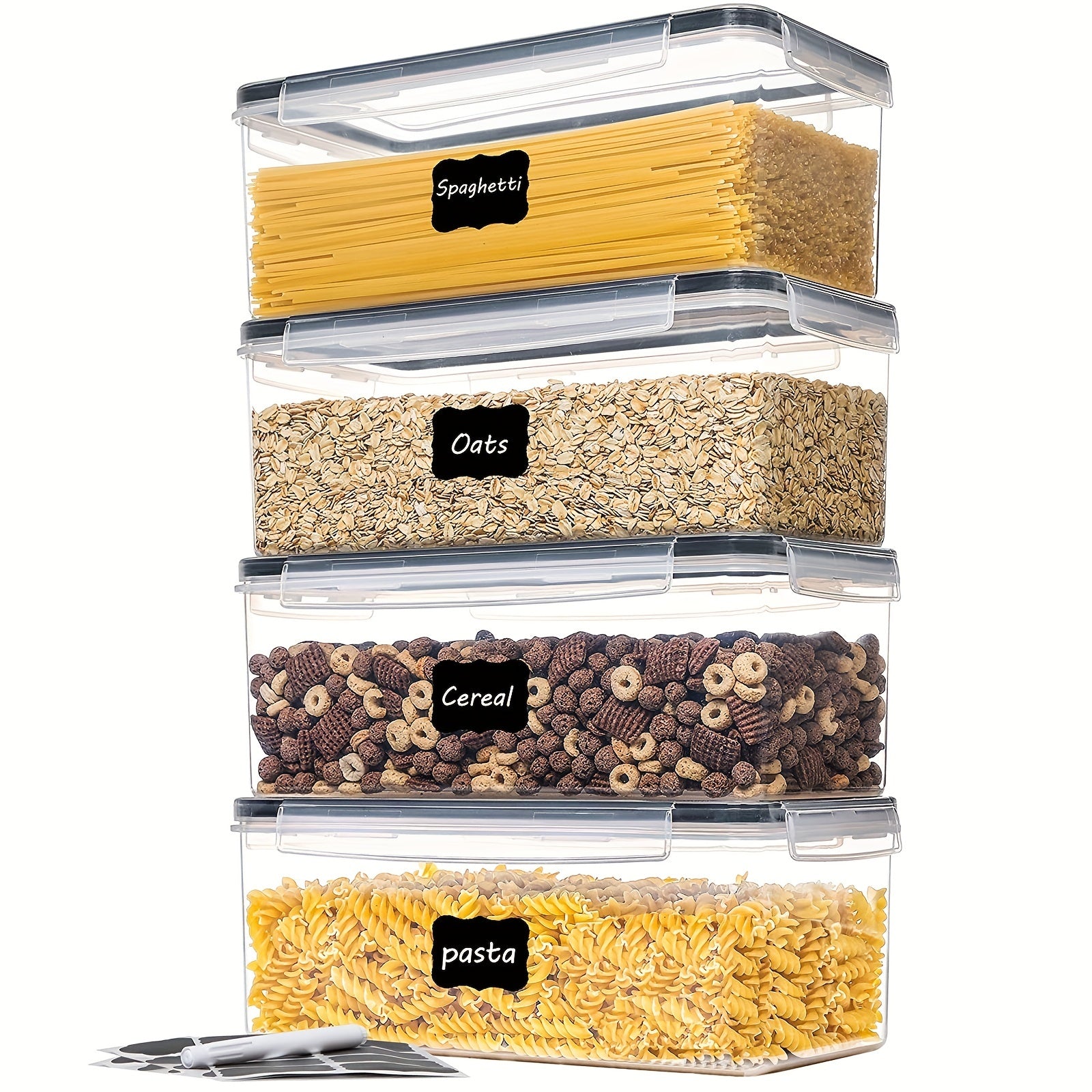 Organize Your Kitchen Pantry with These 3.2L Airtight Plastic StoraContainers - BPA &amp; Labeless!