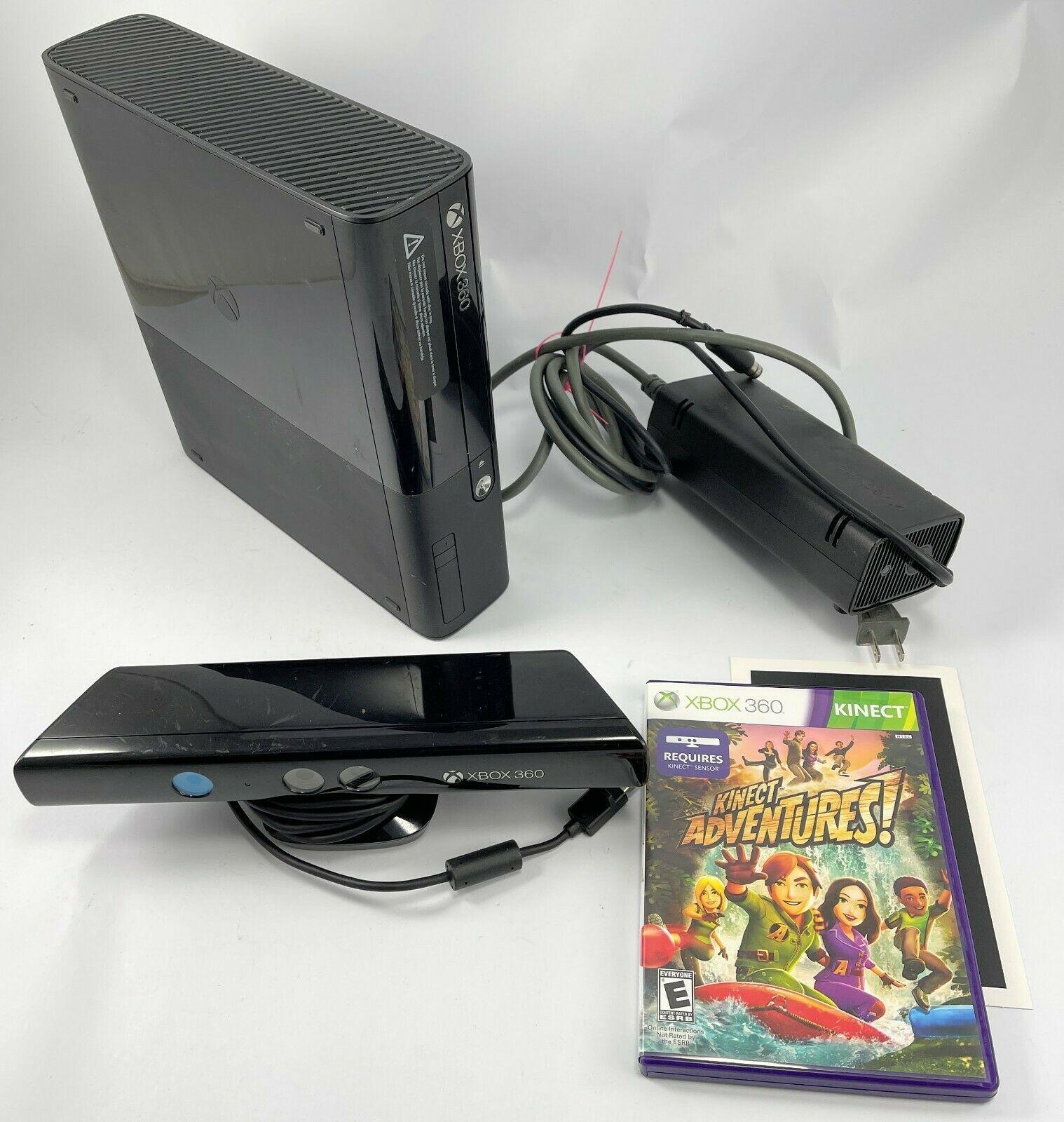 Microsoft Xbox 360 E 250GB Game Console - Black Bundle with 2 controllers Kinect