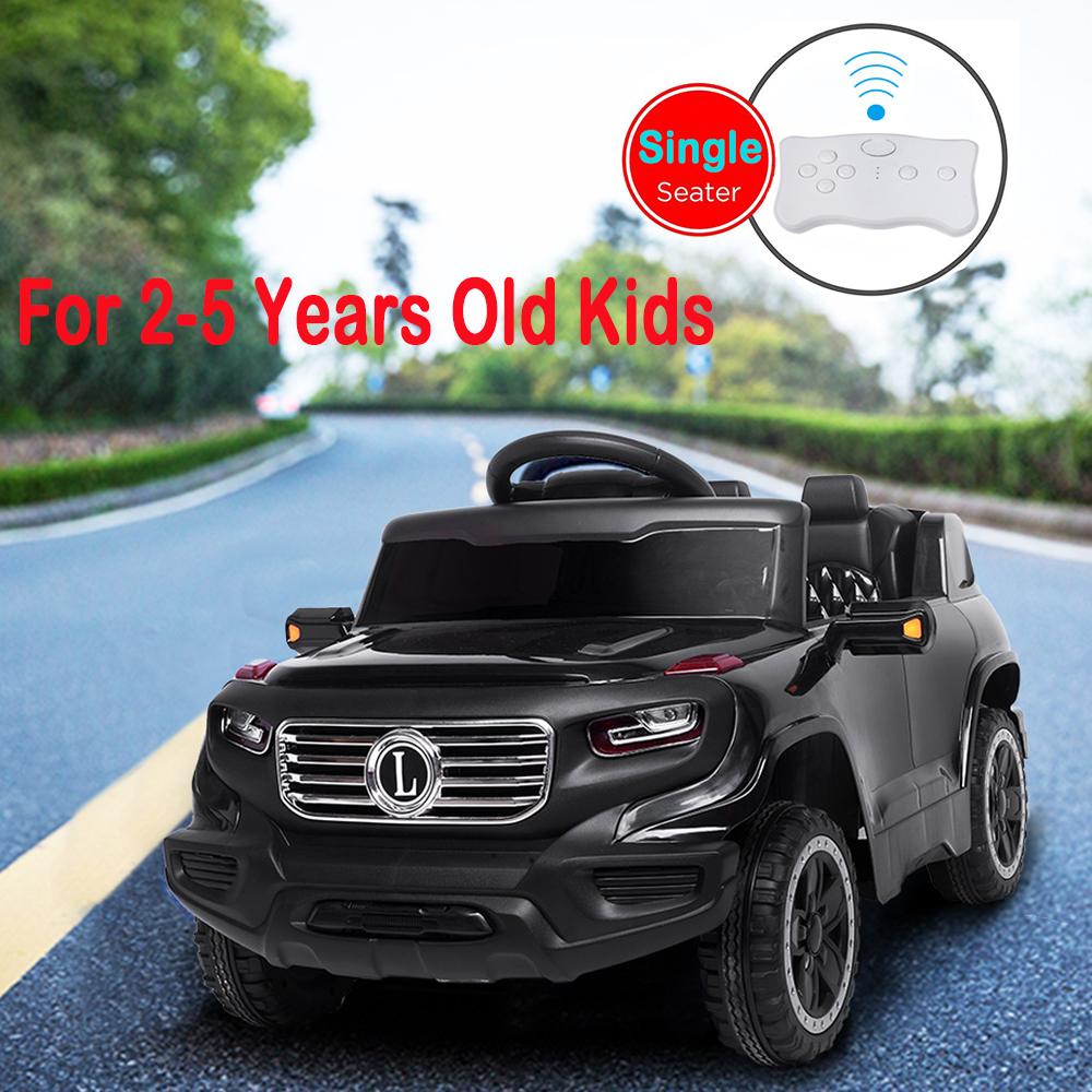 Electric Cars for Boys Girls Christmas Gifts, 6V Power Wheels for Kids Toddler 2-5, Battery-Powered Ride On Truck Car RC Toy, Safe Ride On Toys for Christmas Gifts, 3 Speeds, LED Lights, Black, Q6862
