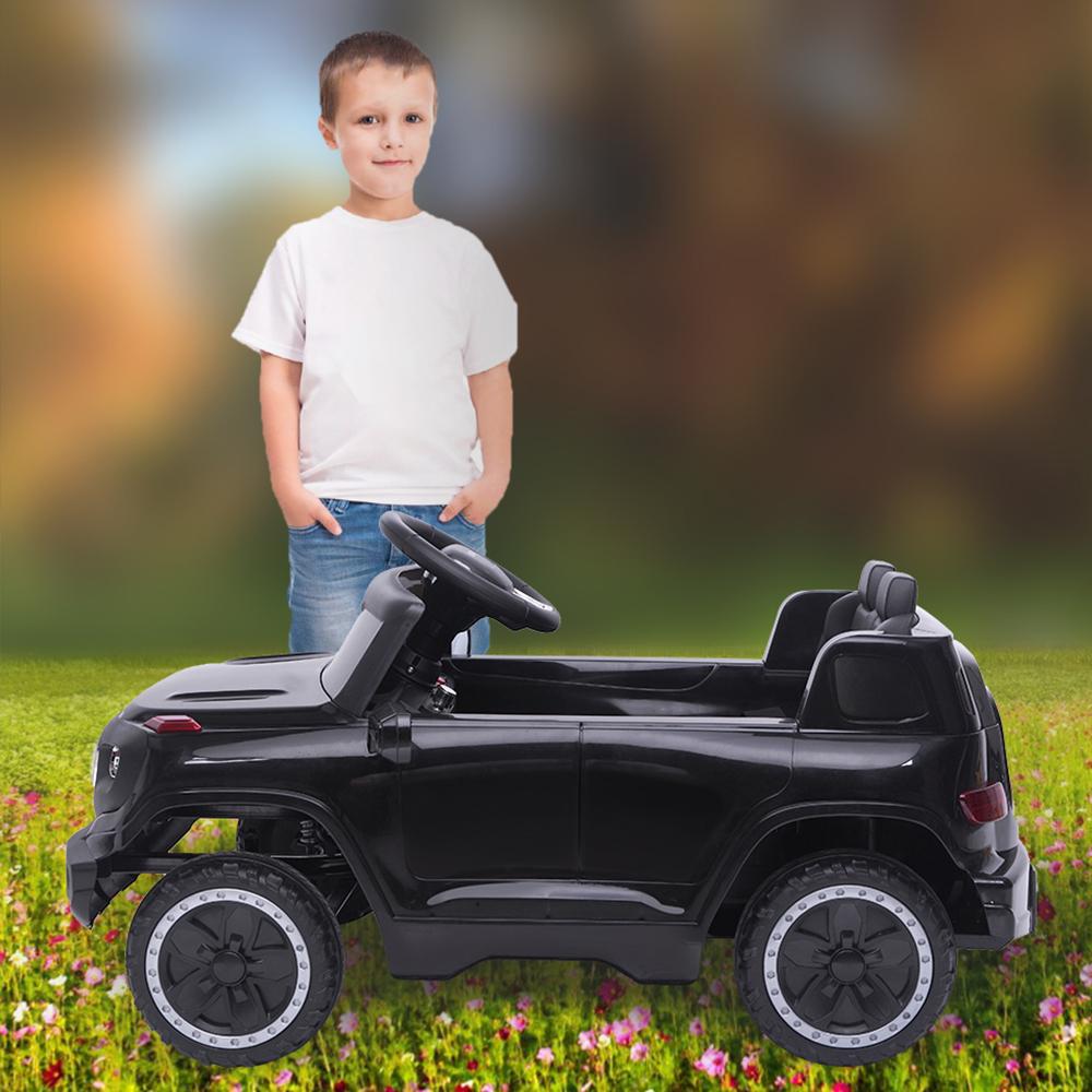 Electric Cars for Boys Girls Christmas Gifts, 6V Power Wheels for Kids Toddler 2-5, Battery-Powered Ride On Truck Car RC Toy, Safe Ride On Toys for Christmas Gifts, 3 Speeds, LED Lights, Black, Q6862