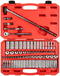 TEKTON 3/8 Inch Drive 6-Point Socket &amp; Ratchet Set, 74-Piece (1/4-1 in., 6-24 mm) | SKT15311