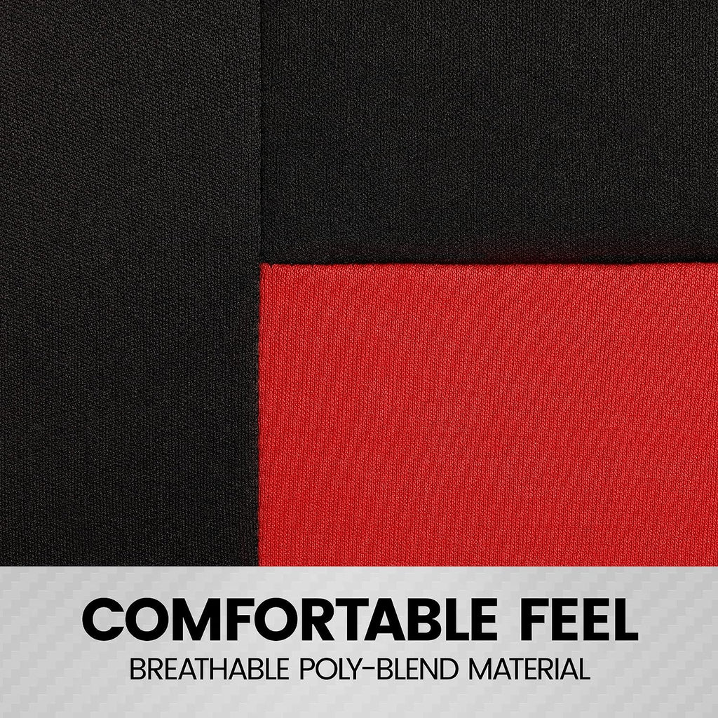 BDK PolyPro Car Seat Covers Full Set in Red on Black – Front and Rear Split Bench Seat Covers, Easy to Install, Accessories for Auto Trucks Van SUV