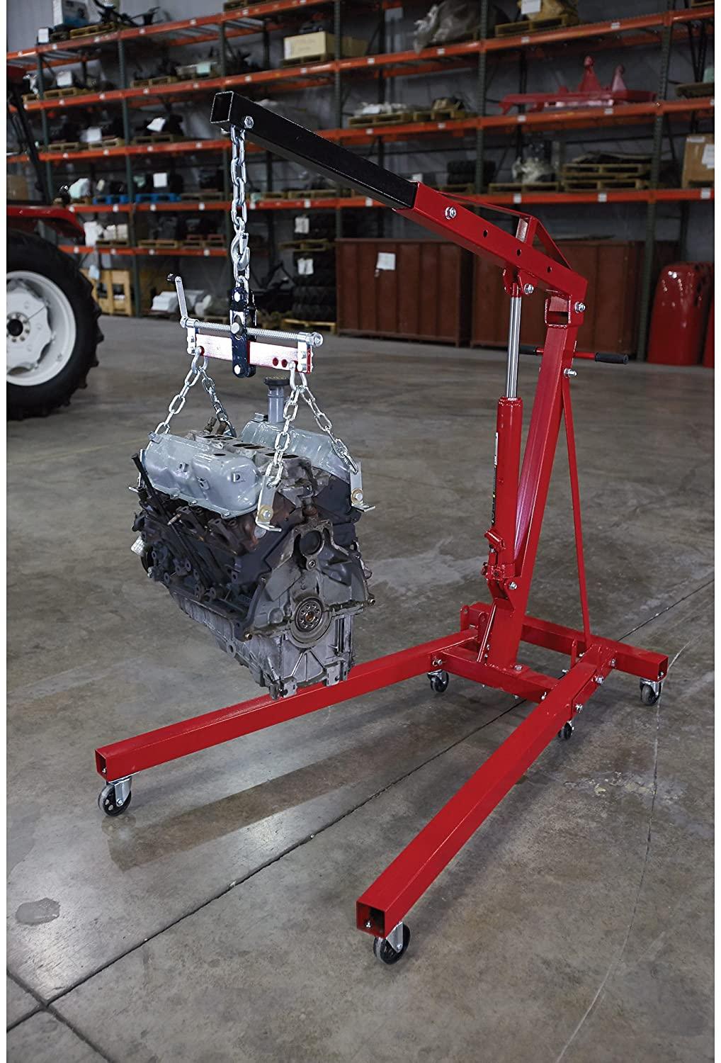Strongway Hydraulic Engine Hoist with Load Leveler - 2-Ton Capacity, 1in.-82 5/8in. Lift Range NO250098