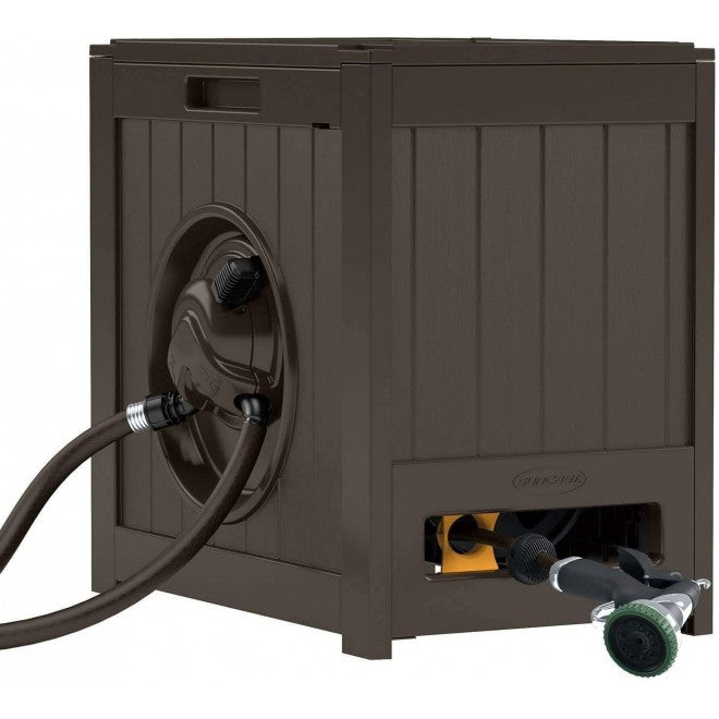 Suncast 125' Aquawinder Auto Rewind Water Powered Yard Hose Reel, Java (2 Pack) NO250104