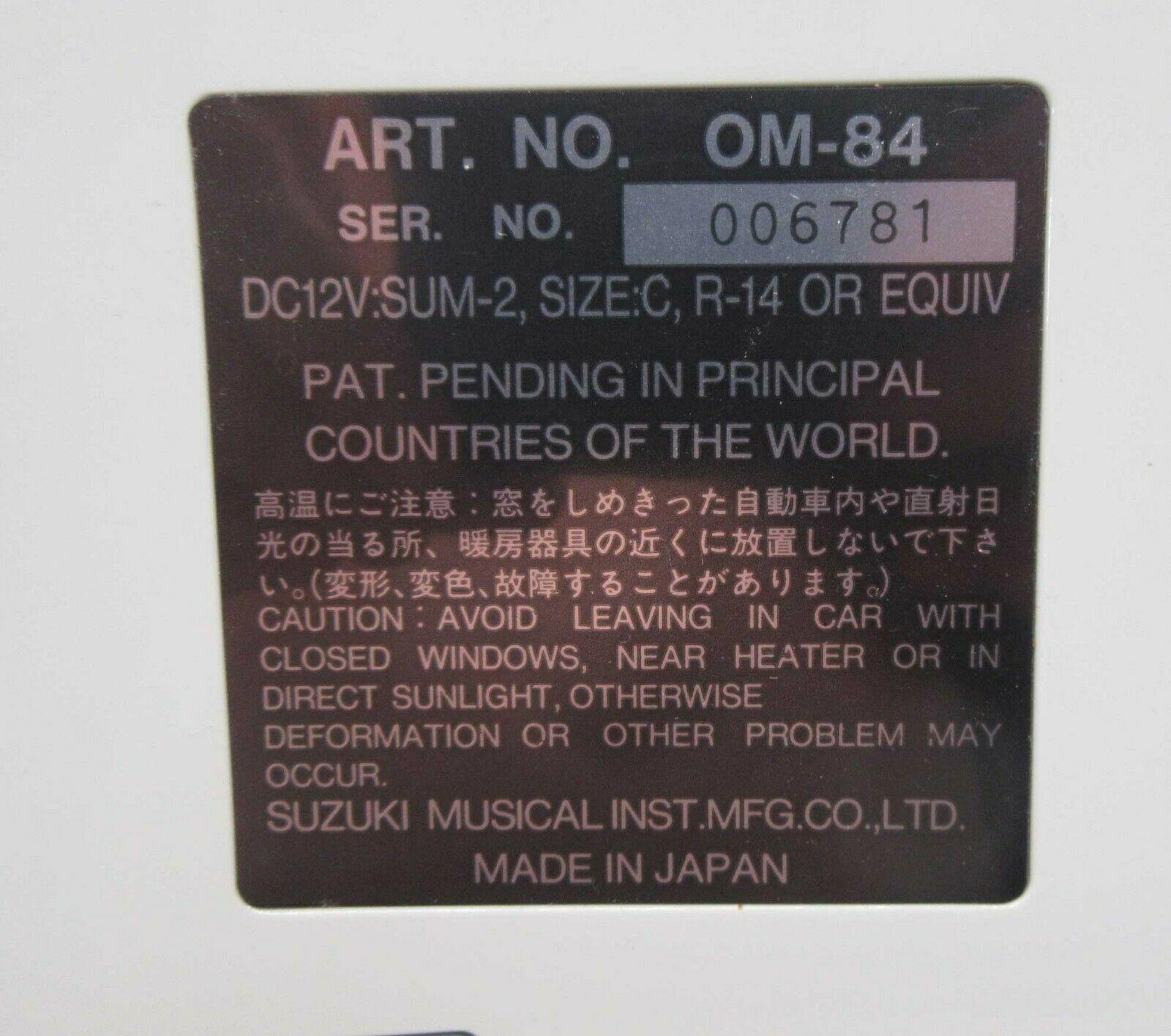 Suzuki Omnichord OM-84 System Two w/ Hard Case Power Supply Manual TESTED! WORKS