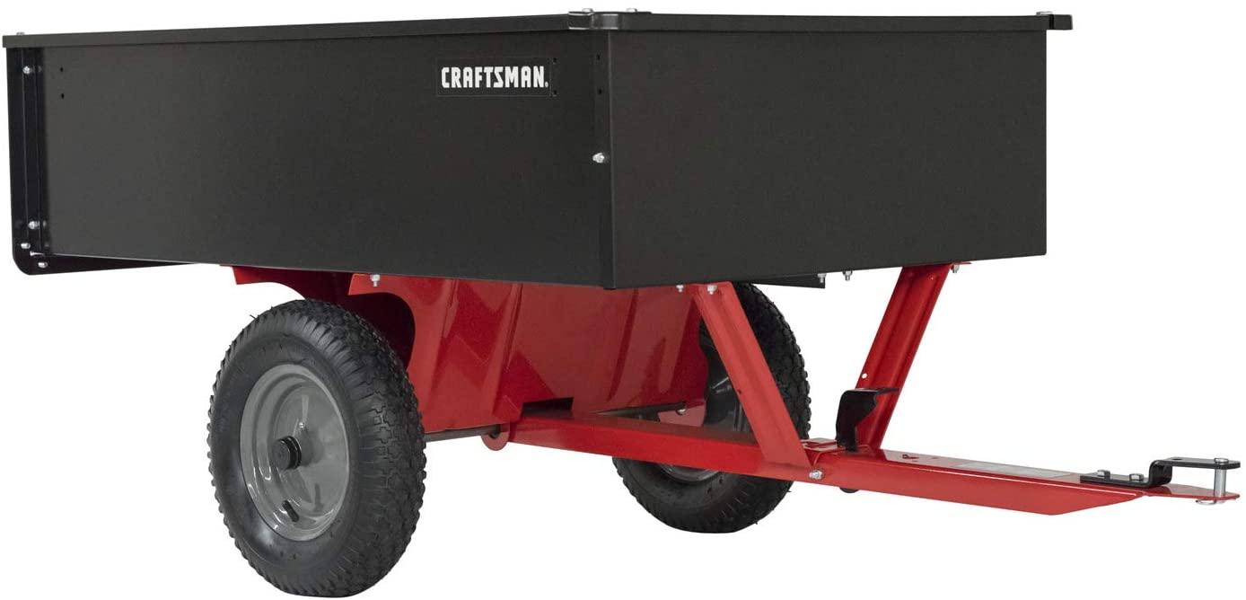 Craftsman CMXGZBF7124355, 750-Pound, 12-cu ft Steel Tow Dump Cart, Black