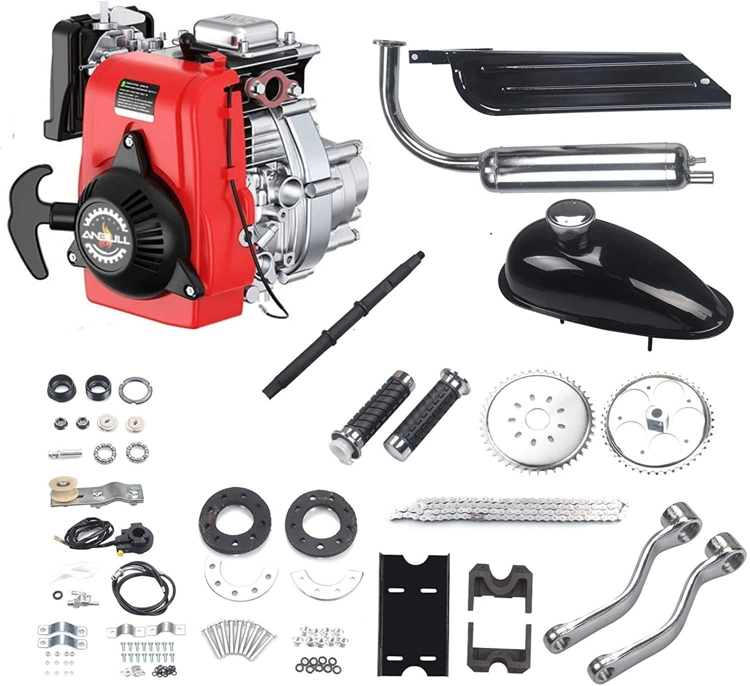 Anbull 49CC 4 Stroke Gas Petrol Motorized Bike Bicycle Engine Motor Kit for 28” V Frame Bike and 26” ATV