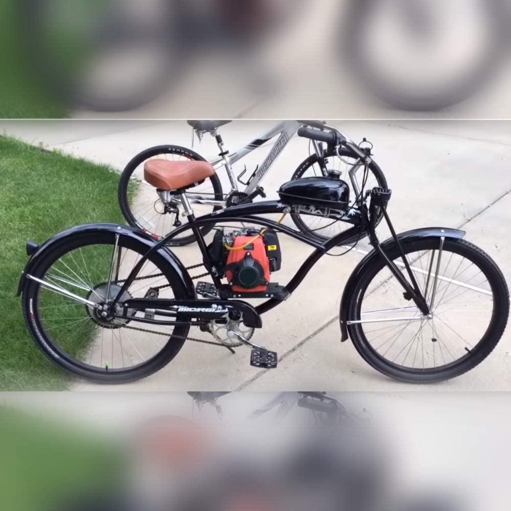 Anbull 49CC 4 Stroke Gas Petrol Motorized Bike Bicycle Engine Motor Kit for 28” V Frame Bike and 26” ATV