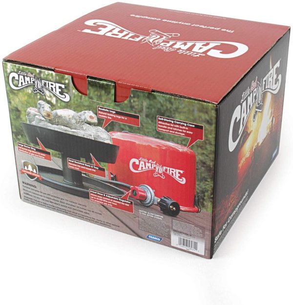Camco 58031 Little Red Campfire Compact Outdoor Portable Tabletop Propane Heater Fire Pit Bowl for Camping, Tailgating, and Patios, 11.25 Inch