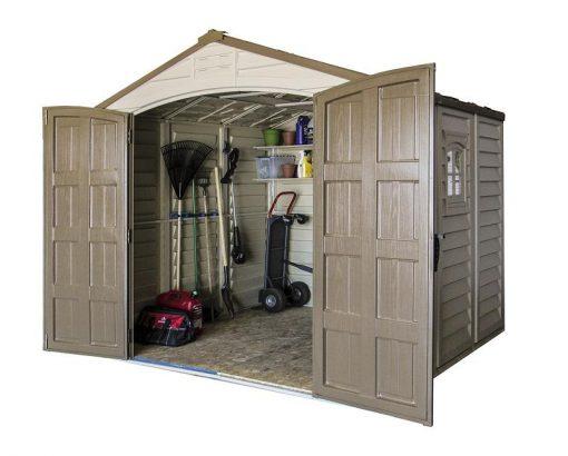 DuraMax 8’x8′ Premier Series Duraplus Vinyl Shed with Foundation