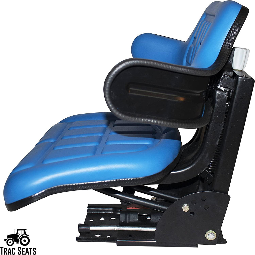 Blue TRAC SEATS  Waffle Style Universal Tractor Suspension SEAT with TILT FITS Ford/Holland 3900 3930 3910 5000 5100 5600 5610 5900 5910 (Same Day  - Delivers in 1-4 Business Days
