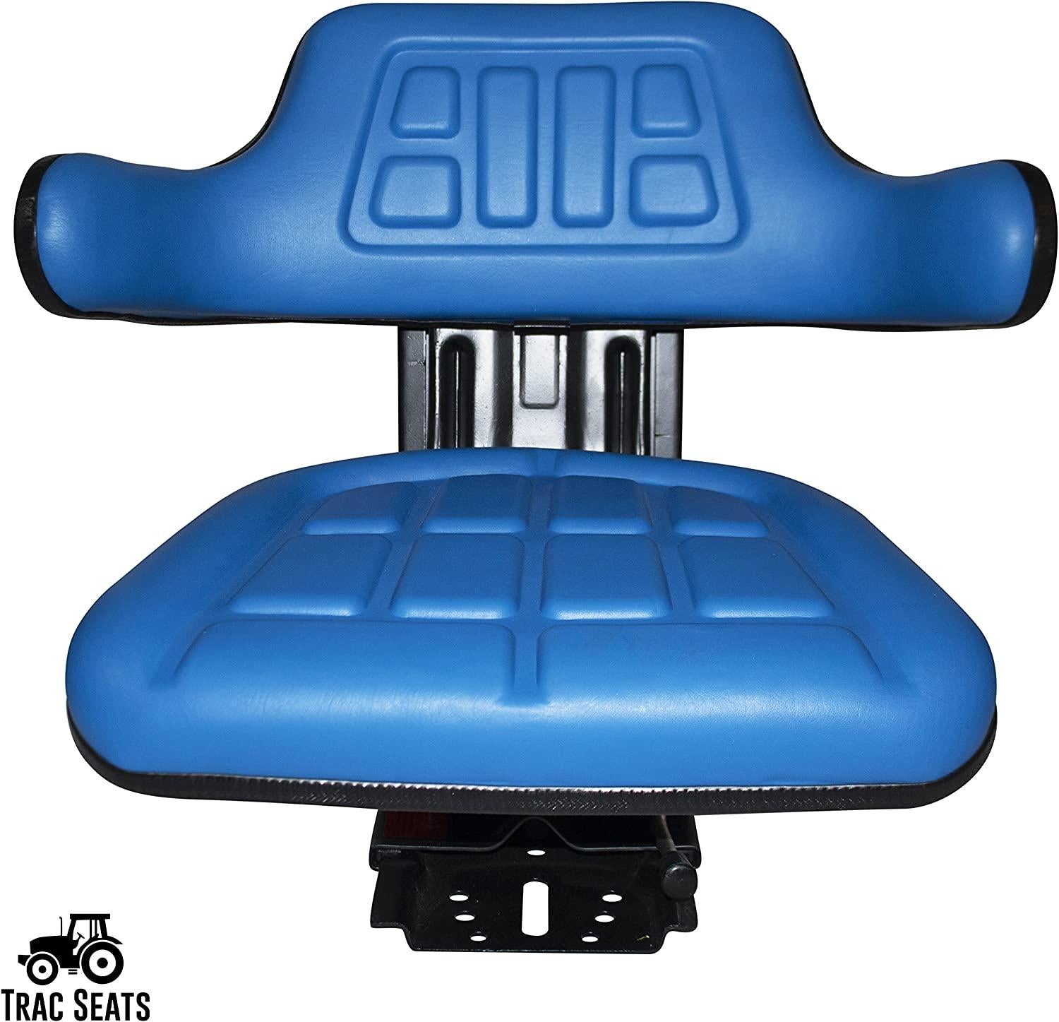 Blue TRAC SEATS  Waffle Style Universal Tractor Suspension SEAT with TILT FITS Ford/Holland 4000 4100 4110 4330 4600 4610 (Same Day  - Delivers in 1-4 Business Days)
