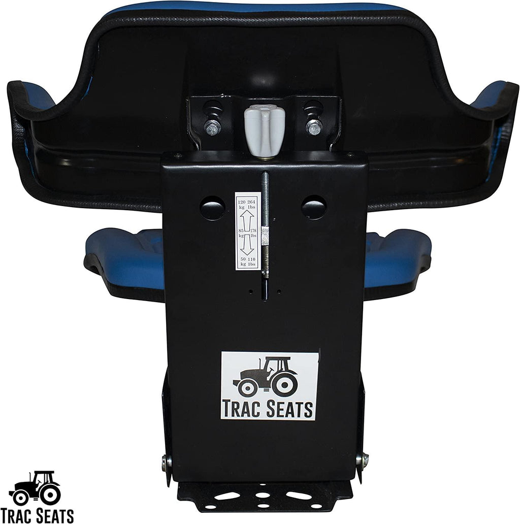 Blue TRAC SEATS  Waffle Style Universal Tractor Suspension SEAT with TILT FITS Ford/Holland 4000 4100 4110 4330 4600 4610 (Same Day  - Delivers in 1-4 Business Days)
