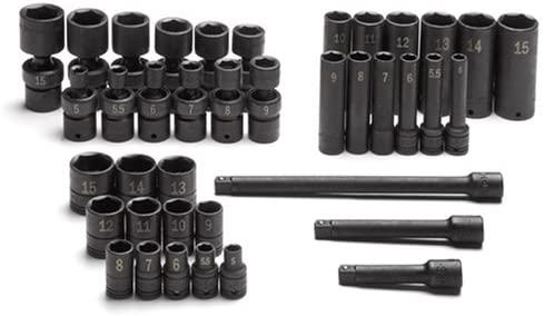 SK Hand Tools 31036 39-Piece 1/4-Inch Drive Metric High Visibility Impact Socket SuperSet