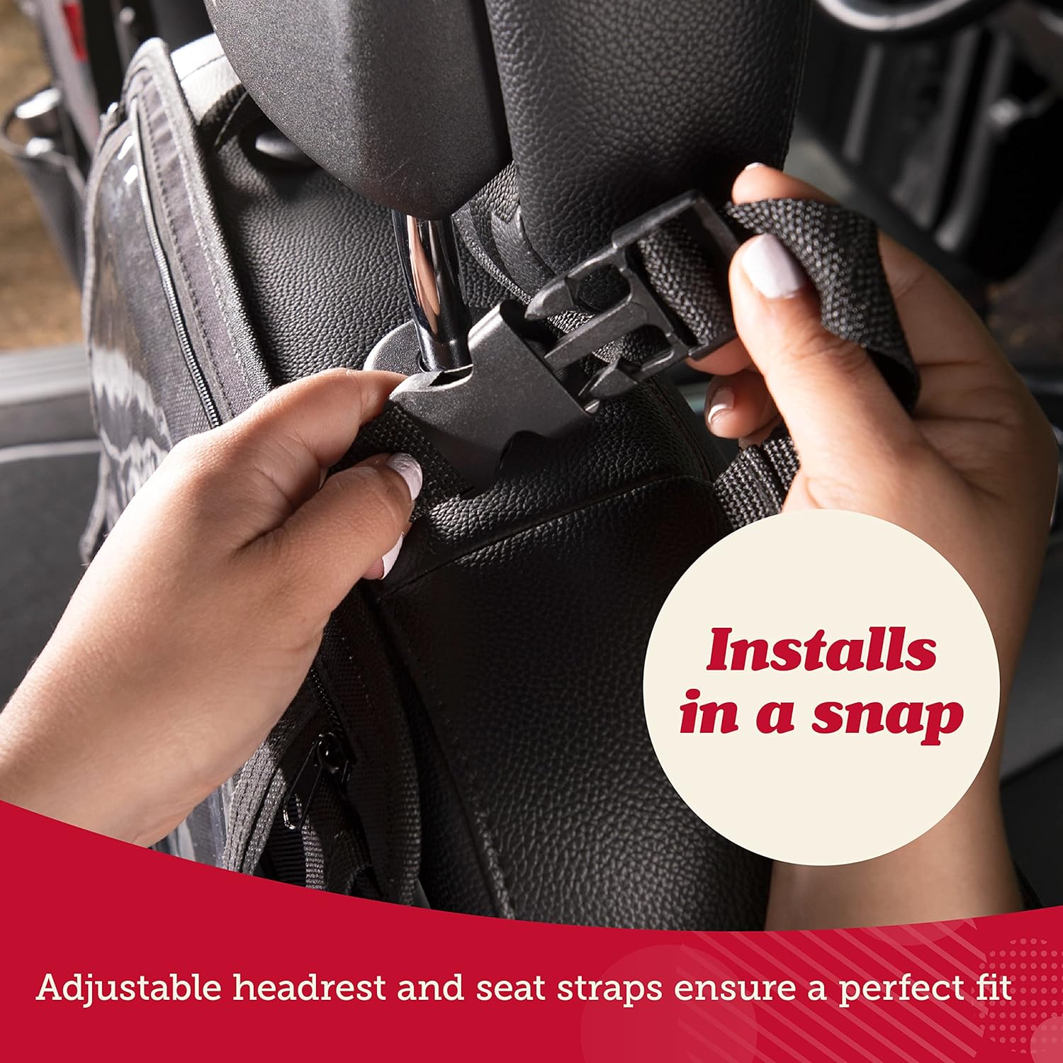 Lusso Gear Heavy Duty Back Seat Car Organizer Extra Large for Protection, Sag Proof &amp; Reinforced Corners, Protects iPad &amp; Backseat, 12 Versatile Car Seat Organizer Storage Compartments (Black)