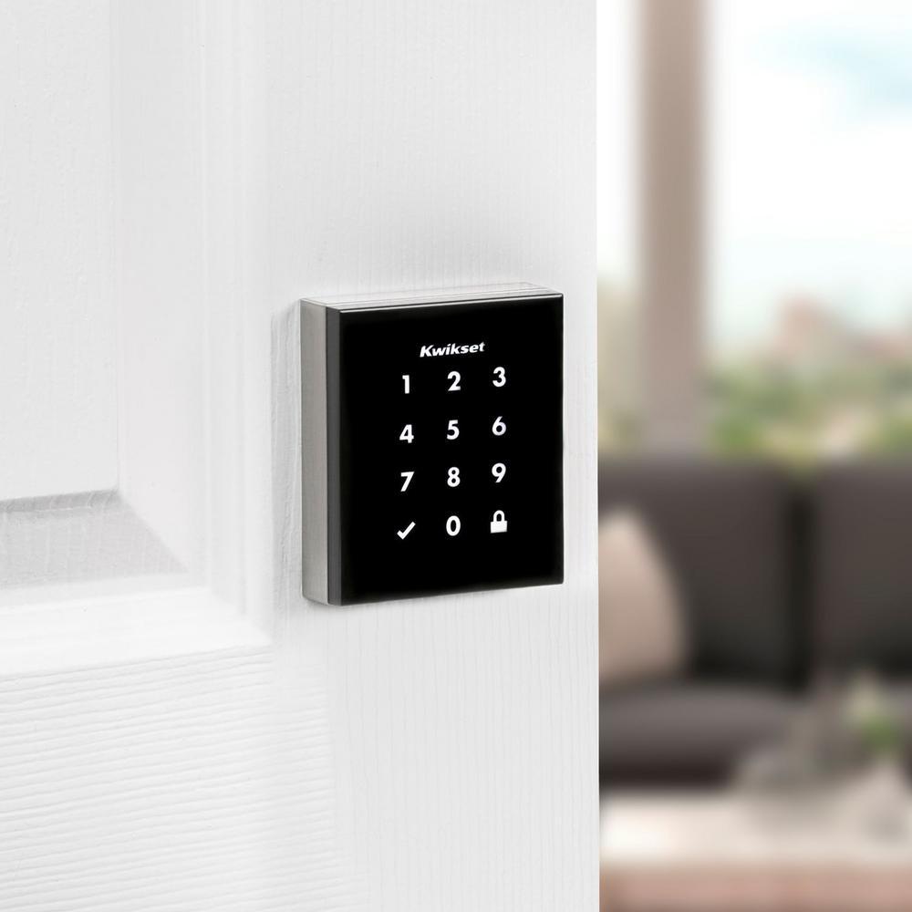 Obsidian Satin Nickel Keyless Electronic Touchscreen Deadbolt Featuring Z-Wave Technology