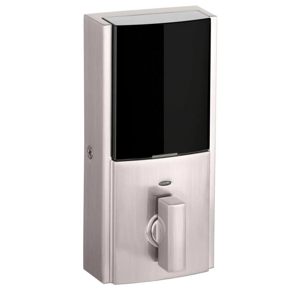 Obsidian Satin Nickel Keyless Electronic Touchscreen Deadbolt Featuring Z-Wave Technology