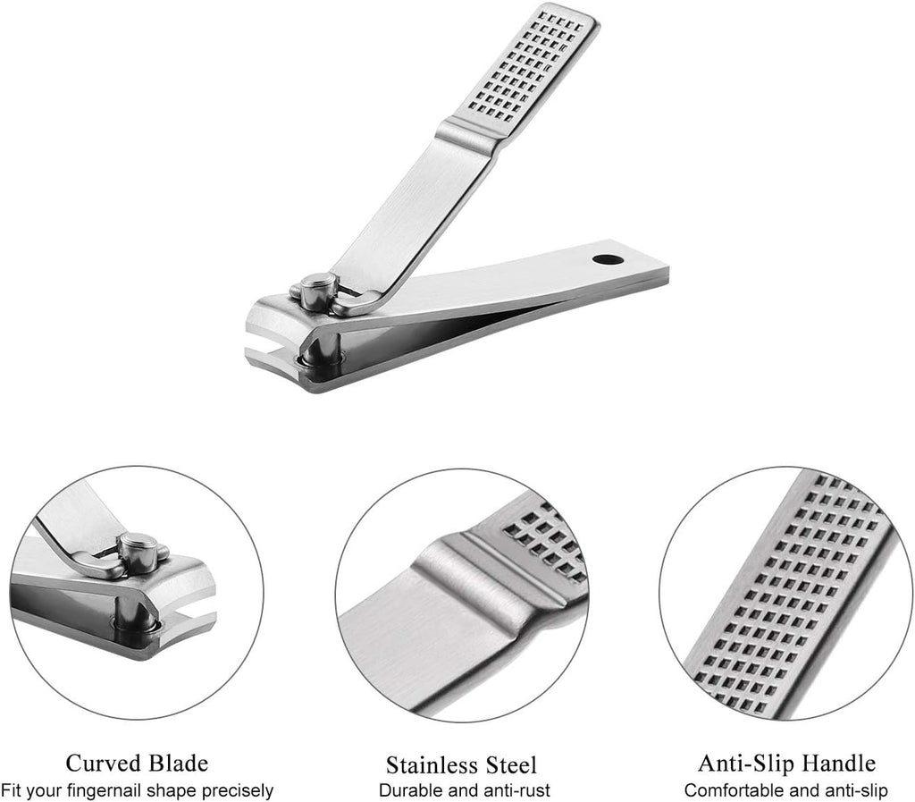 Nail Clippers Set, Ultra Sharp Sturdy Fingernail and Toenail Clipper Cutters with Visibly Tin Case by HAWATOUR - Stainless Steel