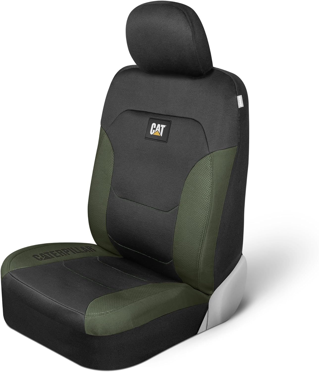 CatFlexfit Automotive Seat Covers for Cars Trucks and SUVs (Set of 2) – Black Car Seat Covers for Front Seats, Truck Seat Protectors with Green Honeycomb Trim, Auto Interior Covers