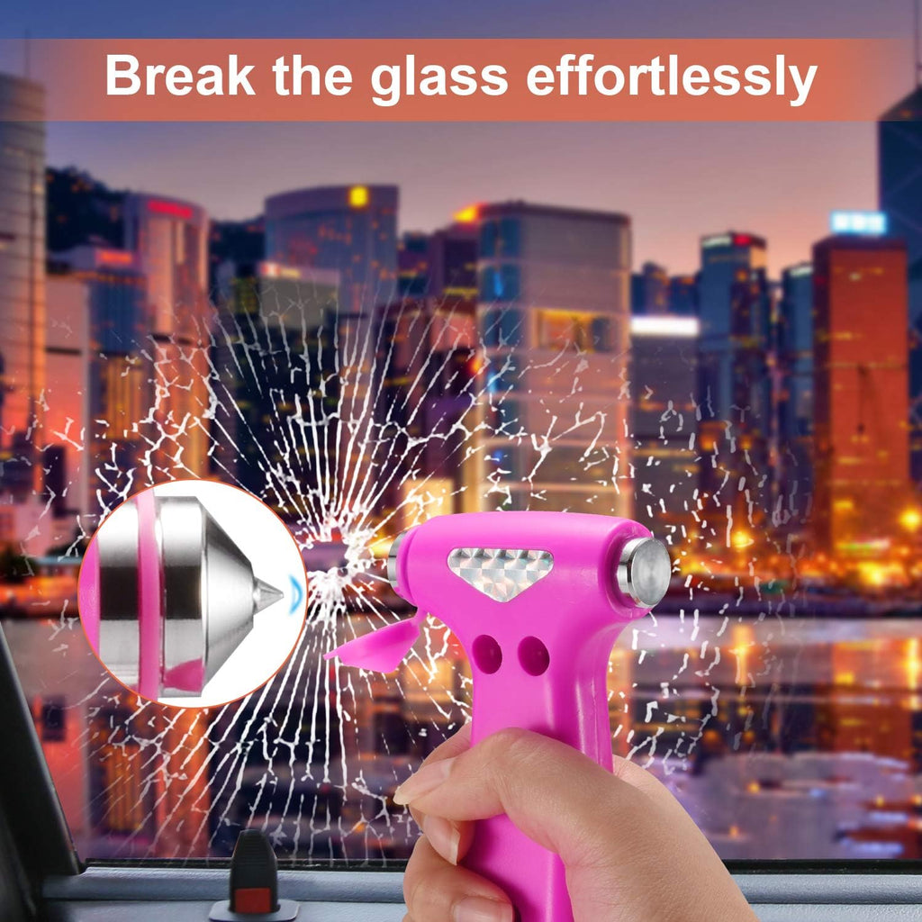 THINKWORK Car Safety Hammer for Teen Girl and Lady's Gifts, 2 Pack Three-in-One Emergency Escape Tool with Window Breaker and Seat Belt Cutter, Safety Emergency Car Escape Tool for Family, Children.