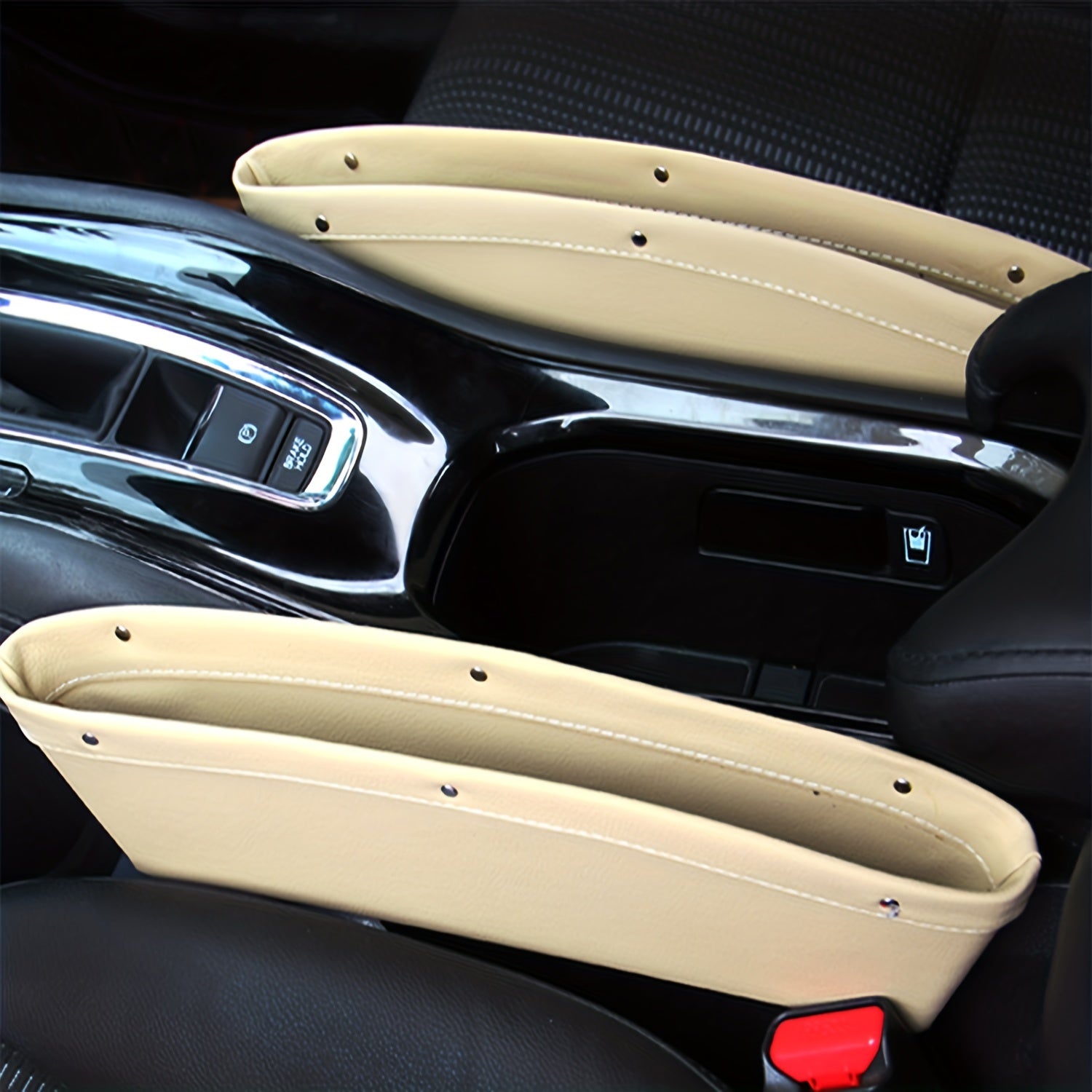 Car Seat Gaps Universal StoraBox Clip Seam Organizer Waterproof Car StoraBag PU Leather Sundries Box For Car