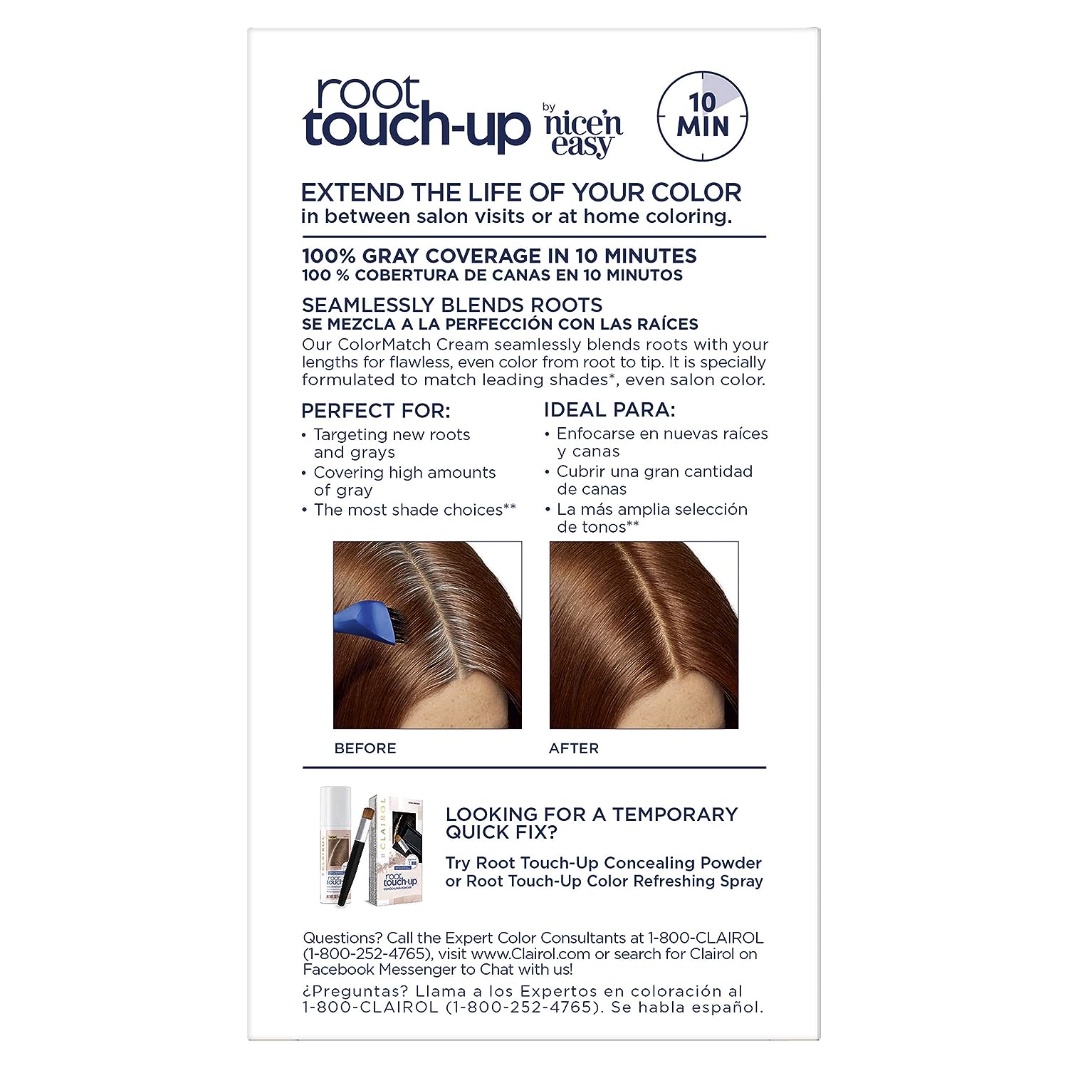 Clairol Root Touch-Up by Nice'n Easy Permanent Hair Dye, 5R Medium Auburn/Reddish Brown Hair Color, Pack of 1