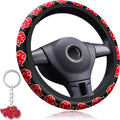 LYEXOPB Anime Steering Wheel Cover Anime Car Accessories for Men Women with Keychains, 15 Inch Anti-Slip Car Steering Wheel Covers Universal Fit