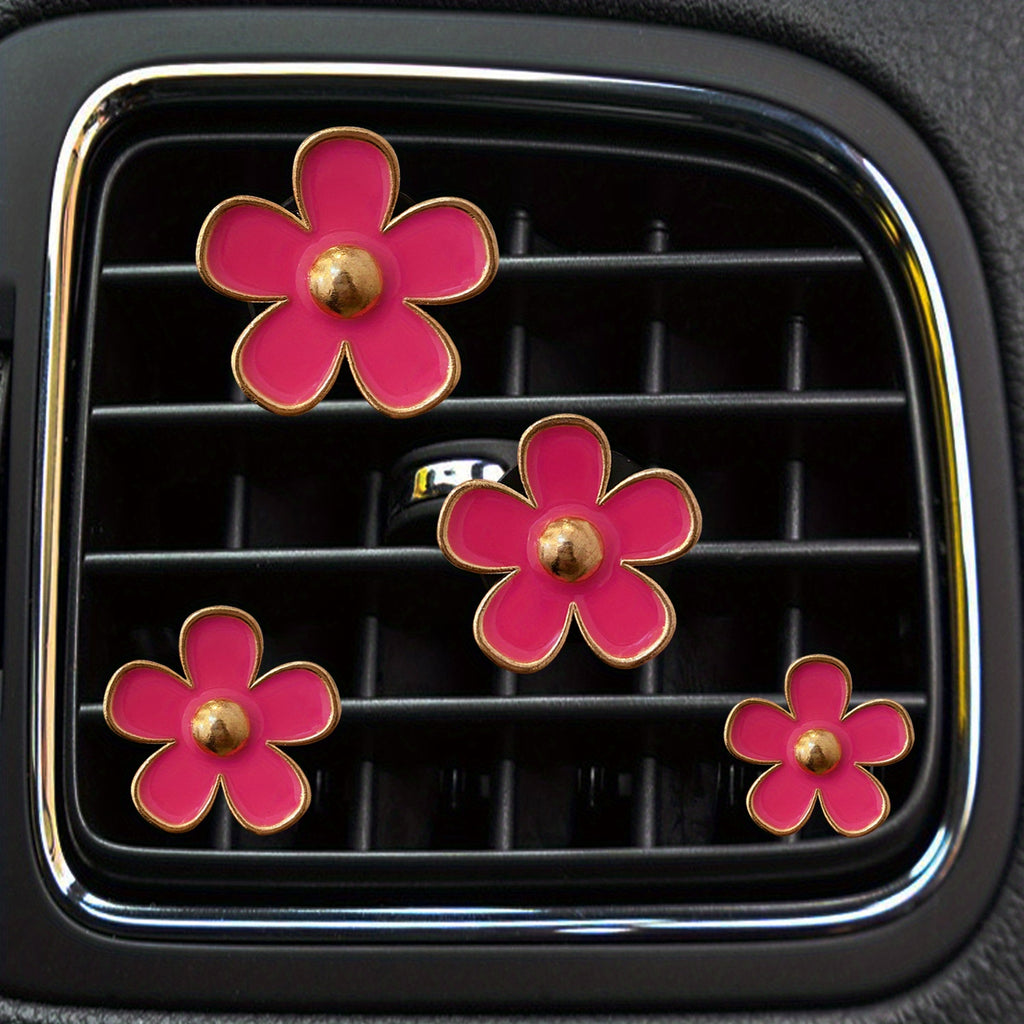 Small Daisy Flower Car Air Outlet Perfume Decorative Clip Car Accessories For Women
